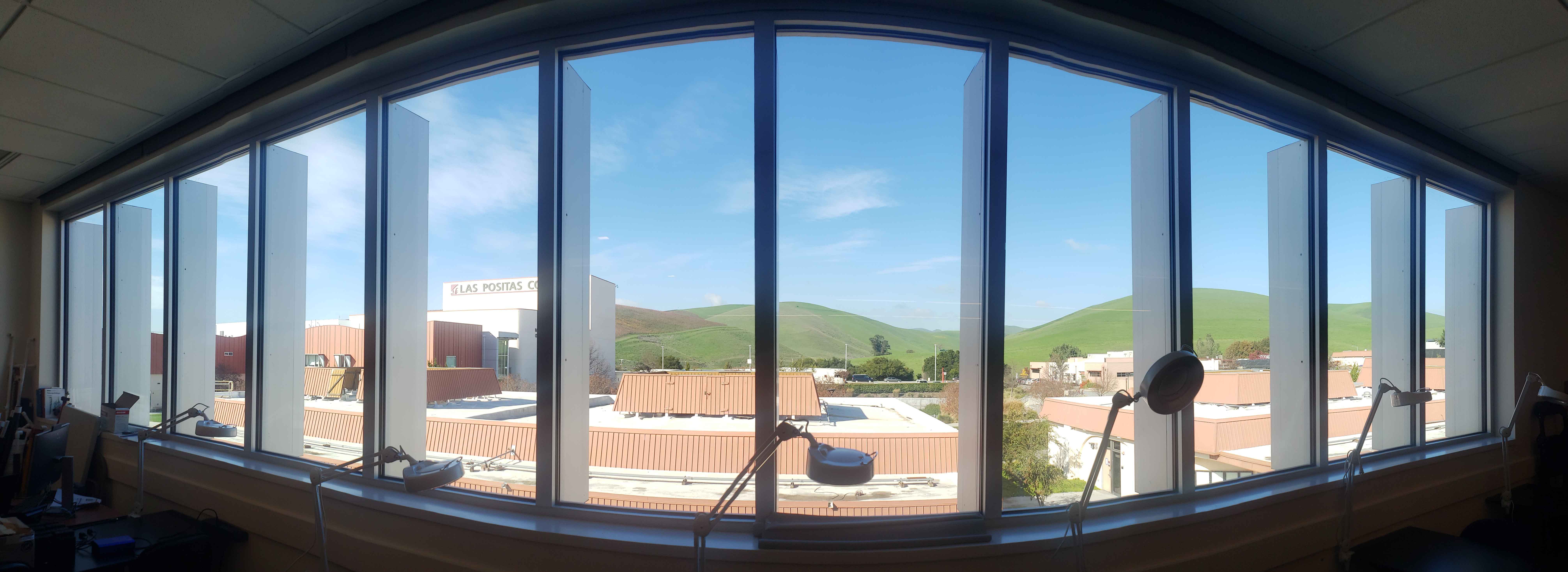 Westward view of campus from the second floor of Building 1000
