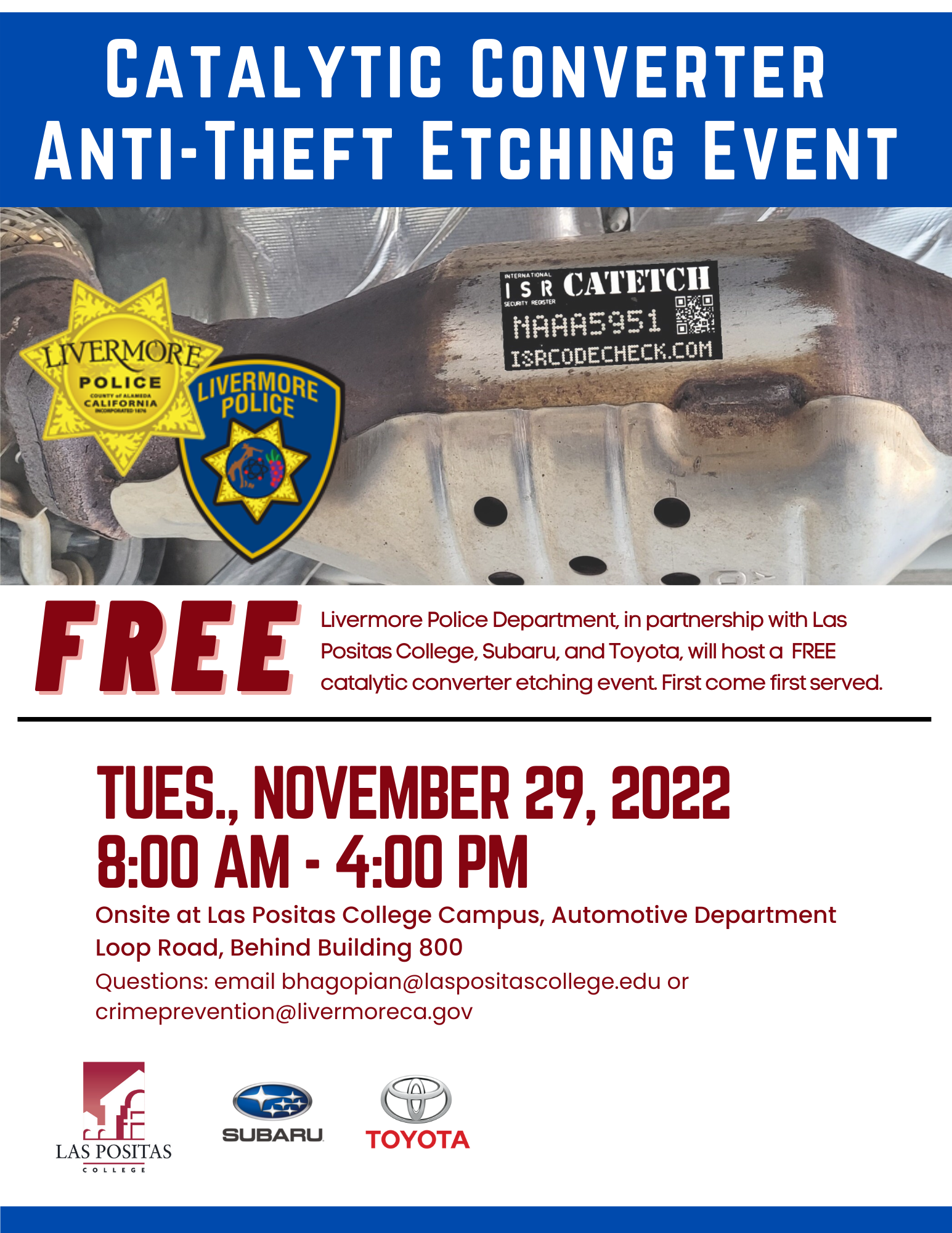 Catalytic Converter AntiTheft Etching Event