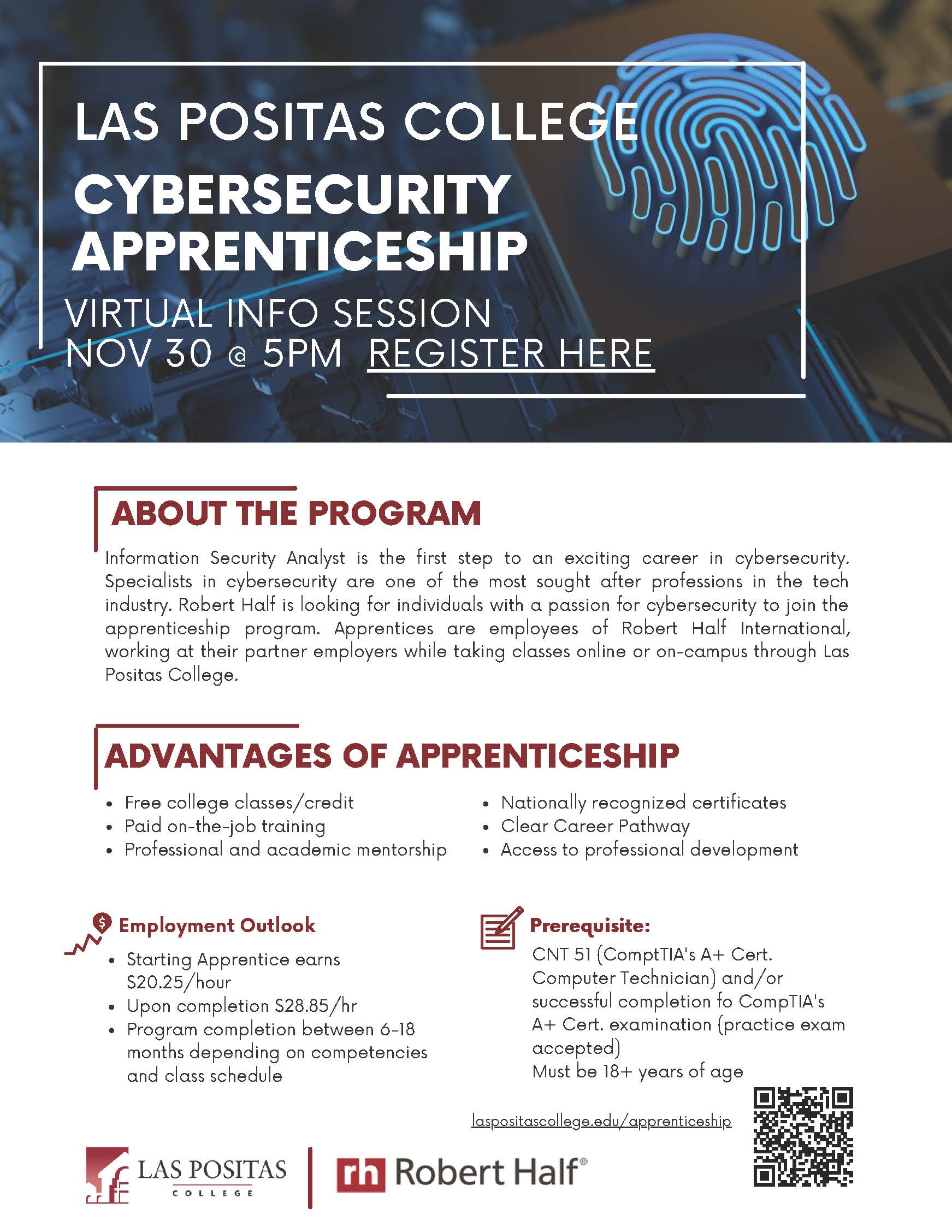 Cybersecurity Apprenticeship Flyer