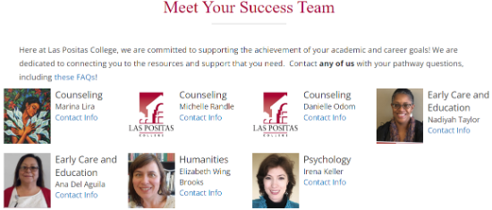 Guided Pathways Student Success Teams Example