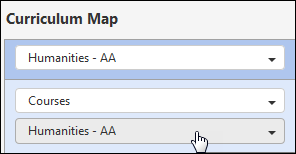 In the third drop-down for the curriculum map, choose your degree/certificate.
