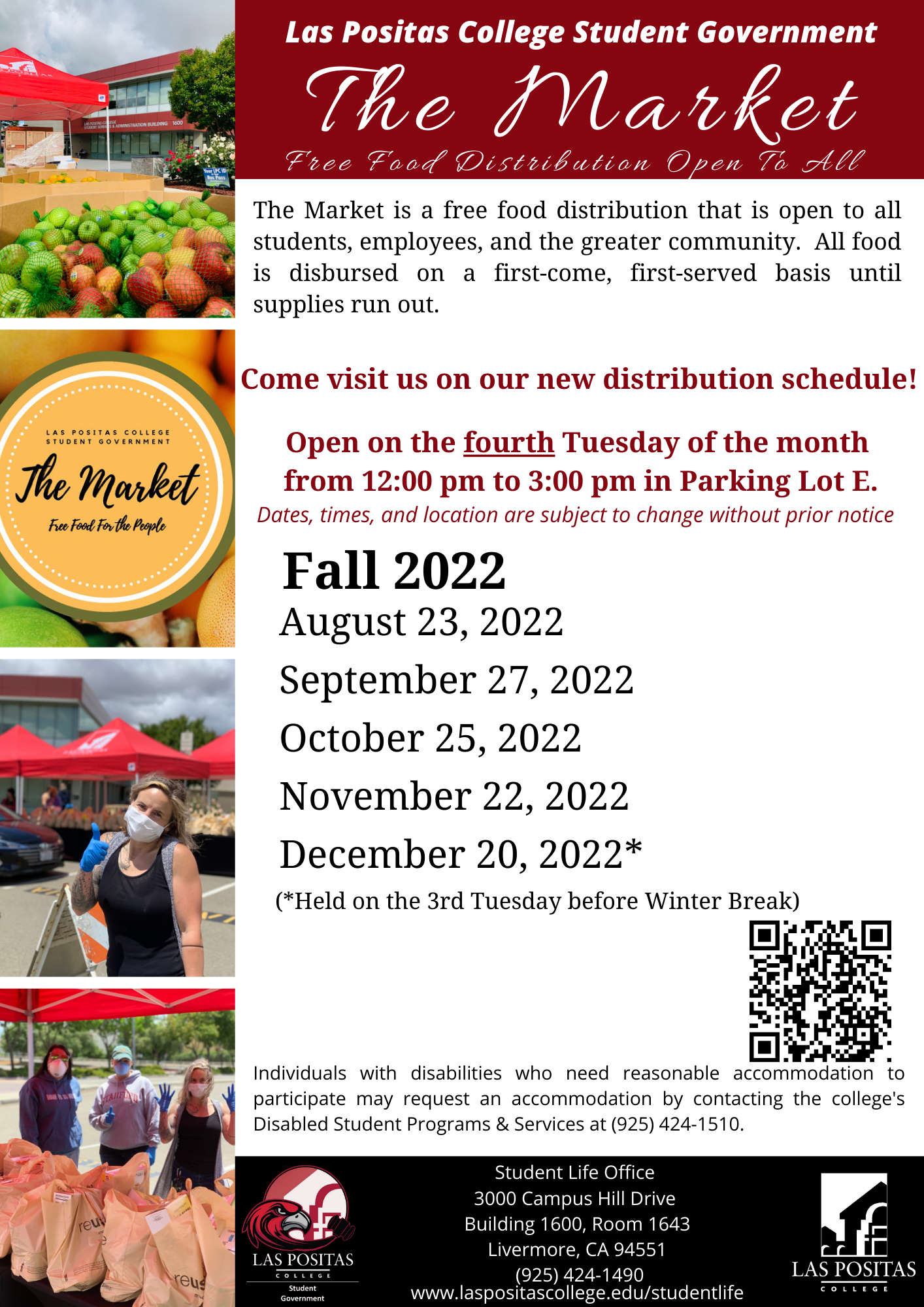 Fall 2022 Market Schedule Flyer with QR Code