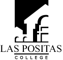 Las Positas College logo in black and white.