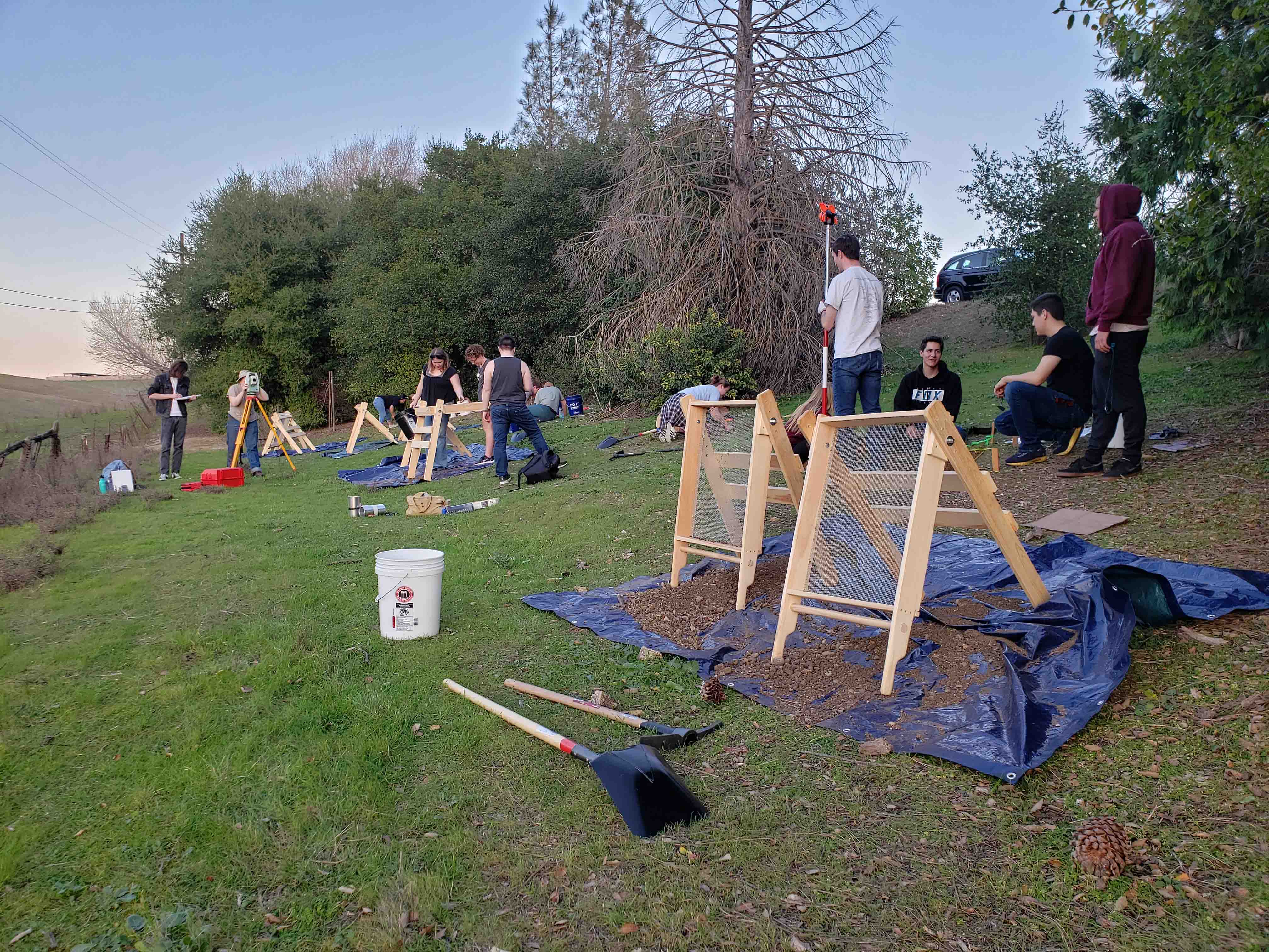 students excavting 