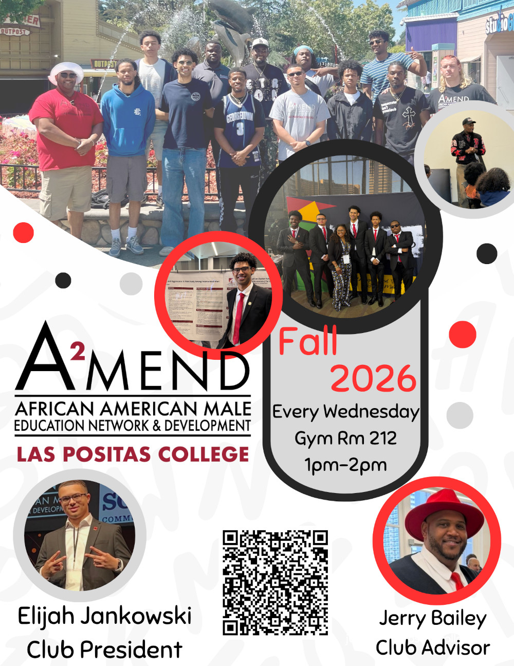 Fall 2026 A2MEND Worksop Schedule - Every Wednesday from 1pm to 2pm in the Gym room 212.