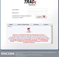TRAC login page