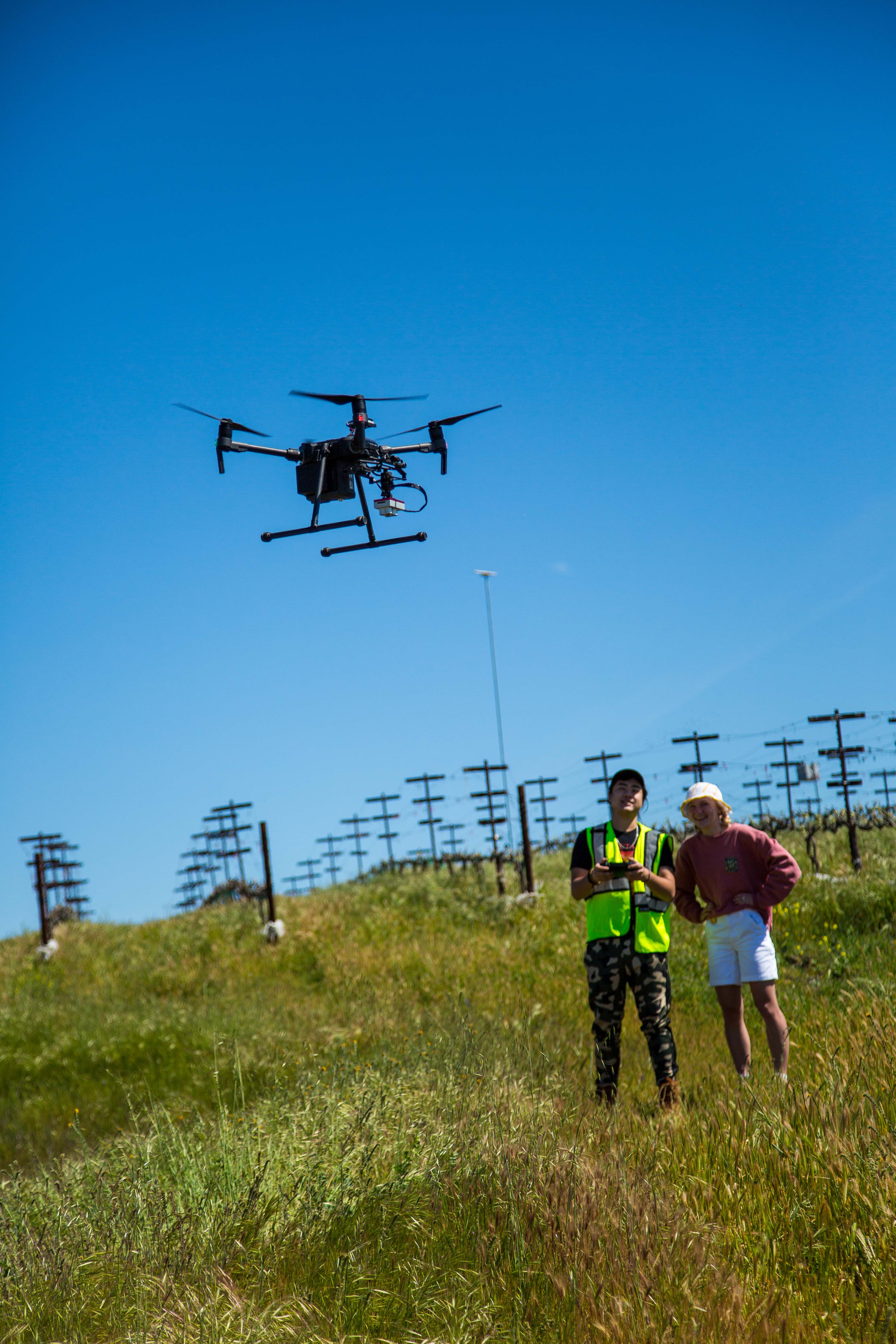 Flying the Matrice in the vineyard