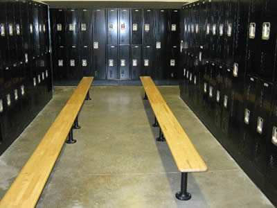 Locker room.