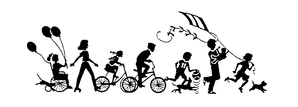 silhouette of children playing