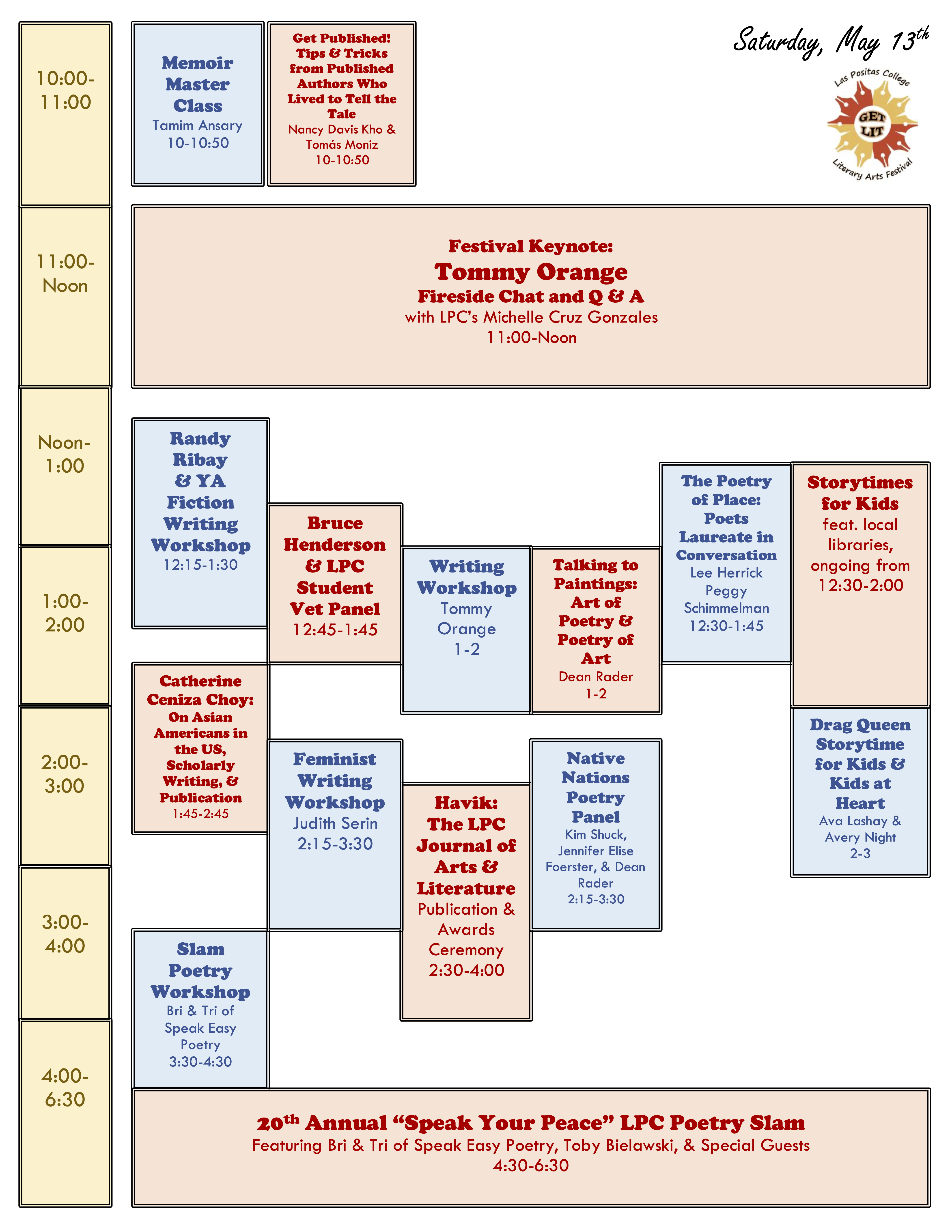 Lit Fest Schedule 3-28