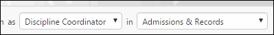 To begin, make sure your role of Coordinator is showing in the drop-down next to your name, and next to that, make sure your area is showing.