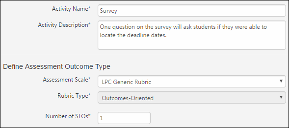 Completed assessment screen.